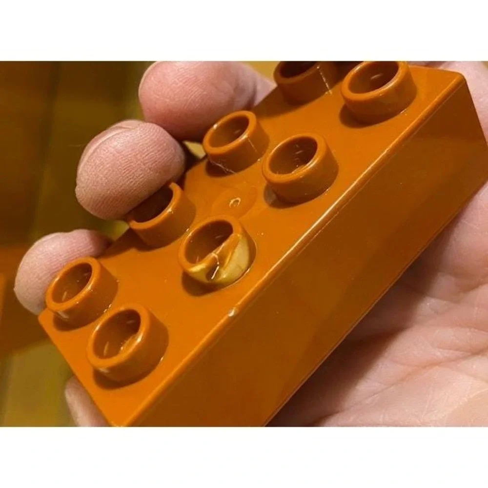 LEGO Duplo Dark Orange 2x2 2x4 Bricks Lot of 15 Vintage 2002 Replacement Parts